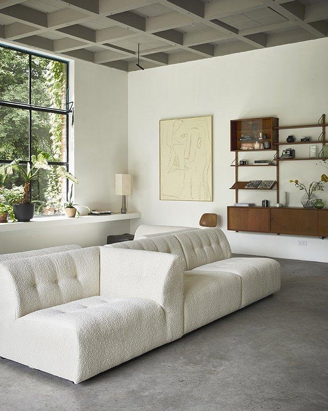 HKliving Vint Couch: Element Hocker Boucle Cream