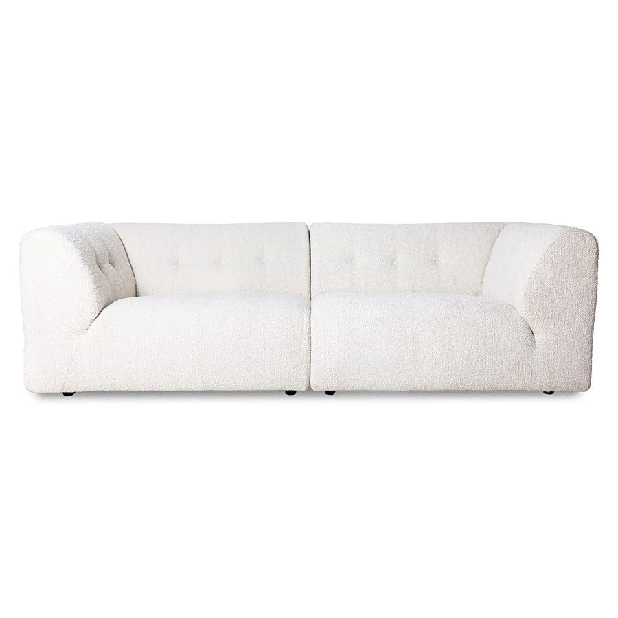 HKliving Vint Couch: Element Right 1.5 Seat Boucle Cream