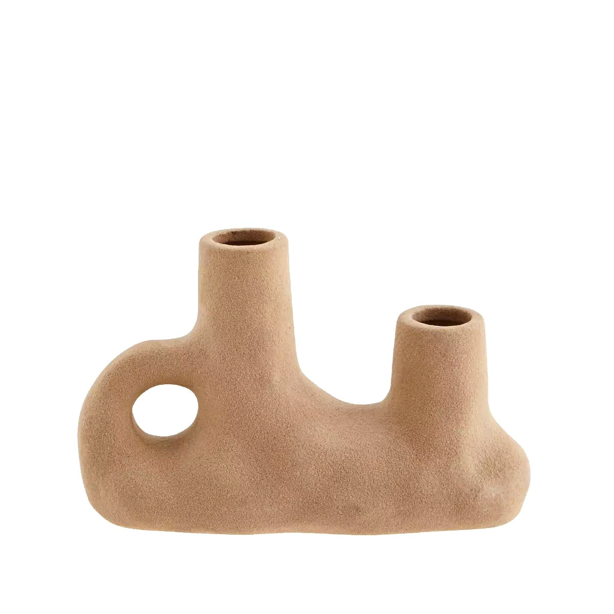 Stoneware Vase / Candle Holder With Double Opening Madam Stoltz