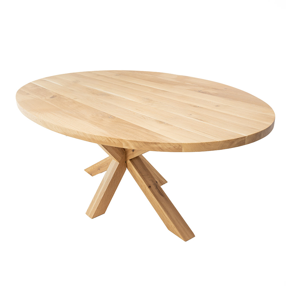 Solid Oak Oval Dining Table/ Star Frame by Strachel A.F.