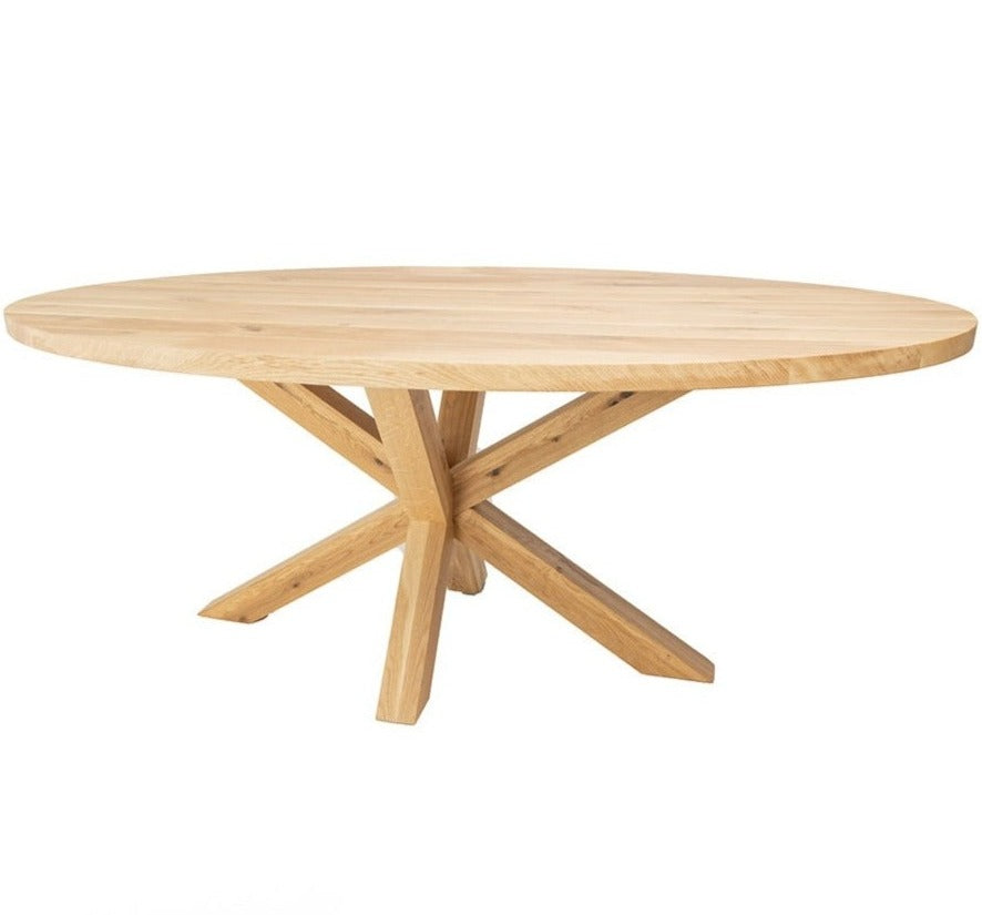 Solid Oak Oval Dining Table/ Star Frame by Strachel A.F.