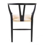 Hans J Wegner style Wishbone Chair - Black / Natural