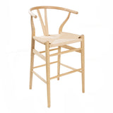 Hans J Wegner style Wishbone Bar Stool - Natural