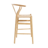 Hans J Wegner style Wishbone Bar Stool - Natural