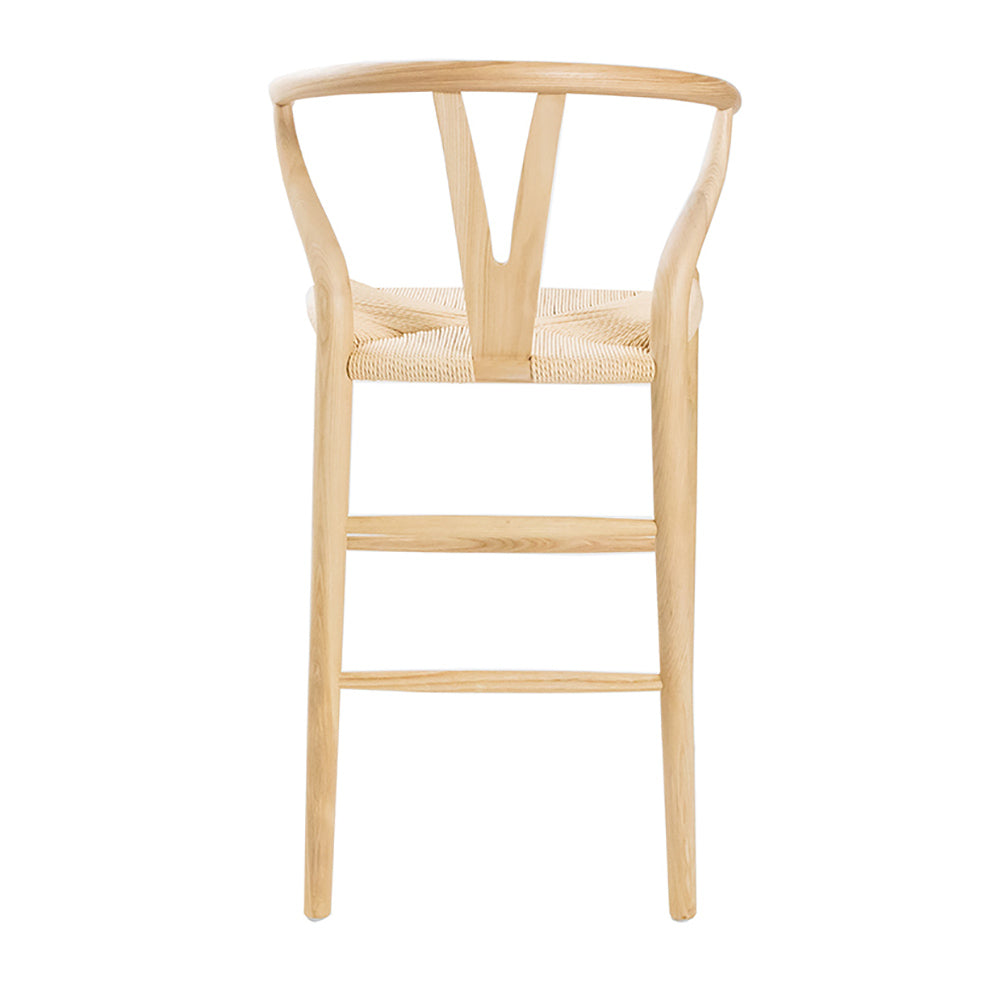 Hans J Wegner style Wishbone Bar Stool - Natural