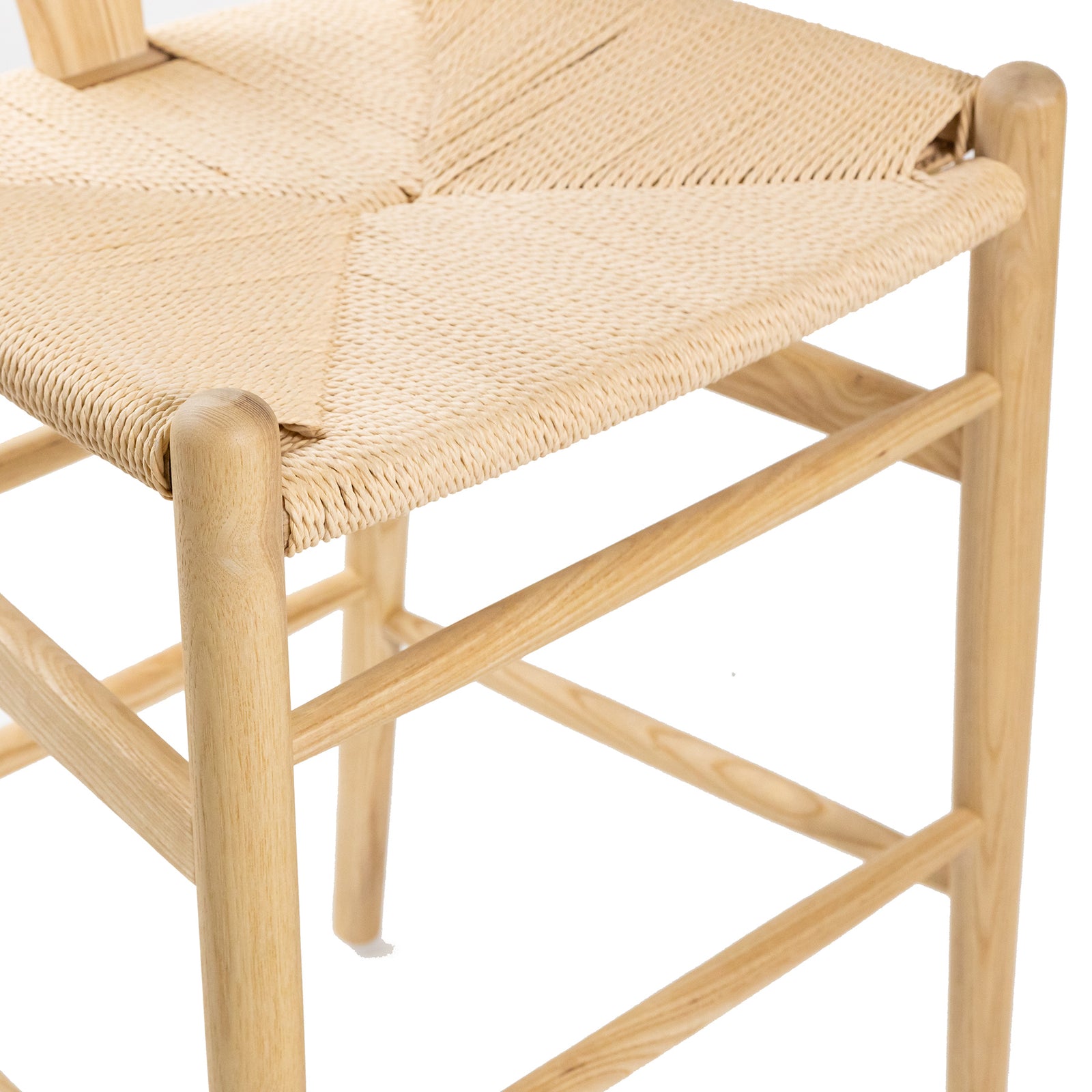 Hans J Wegner style Wishbone Bar Stool - Natural