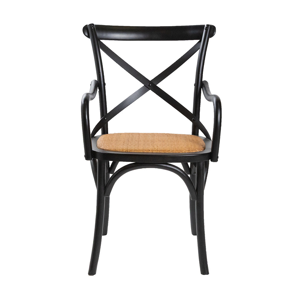 Crossback Armchair Black / Natural