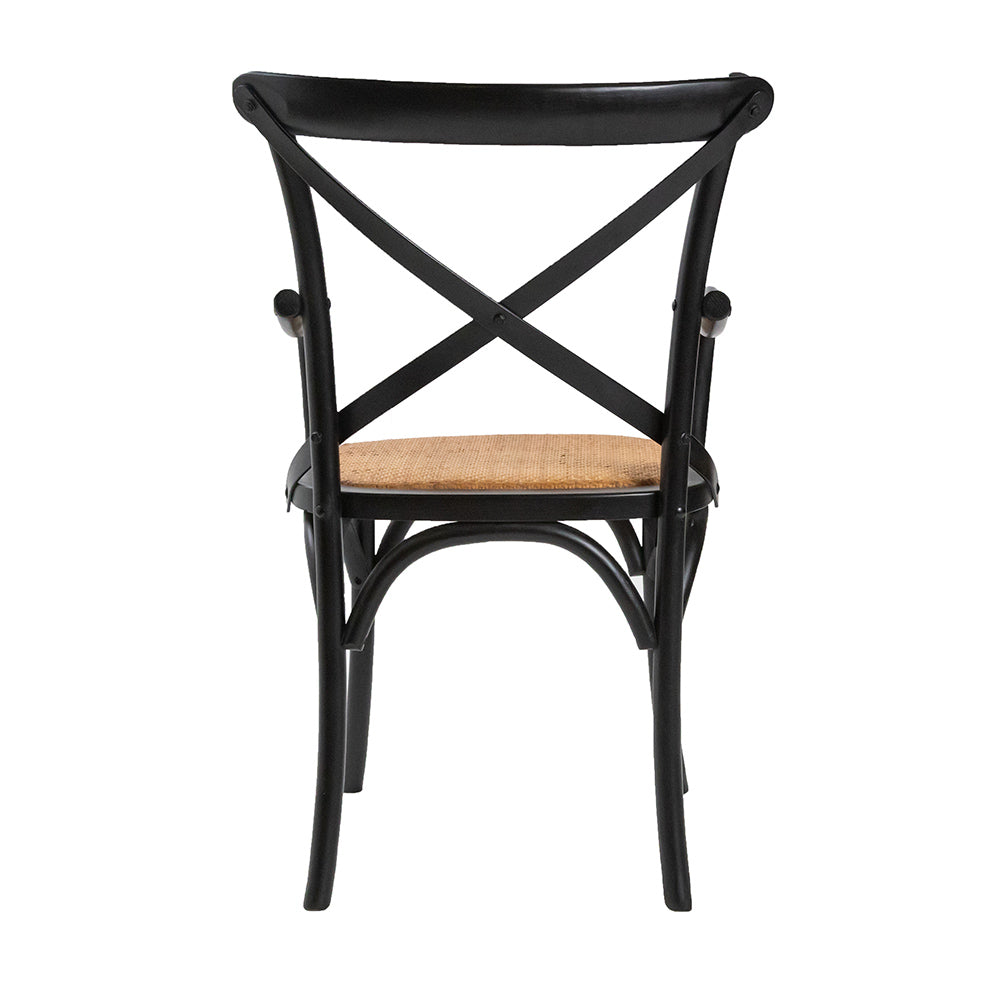 Crossback Armchair Black / Natural