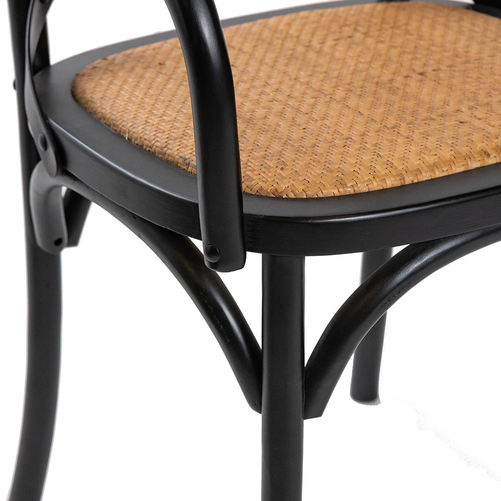 Crossback Armchair Black / Natural