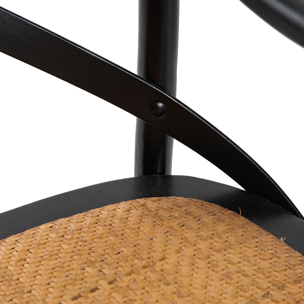 Crossback Armchair Black / Natural