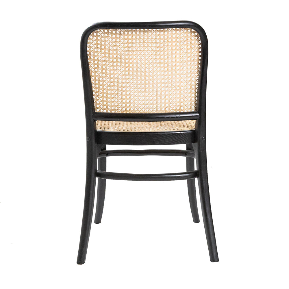 811 Hoffmann Style Chair with Cane Backrest Black
