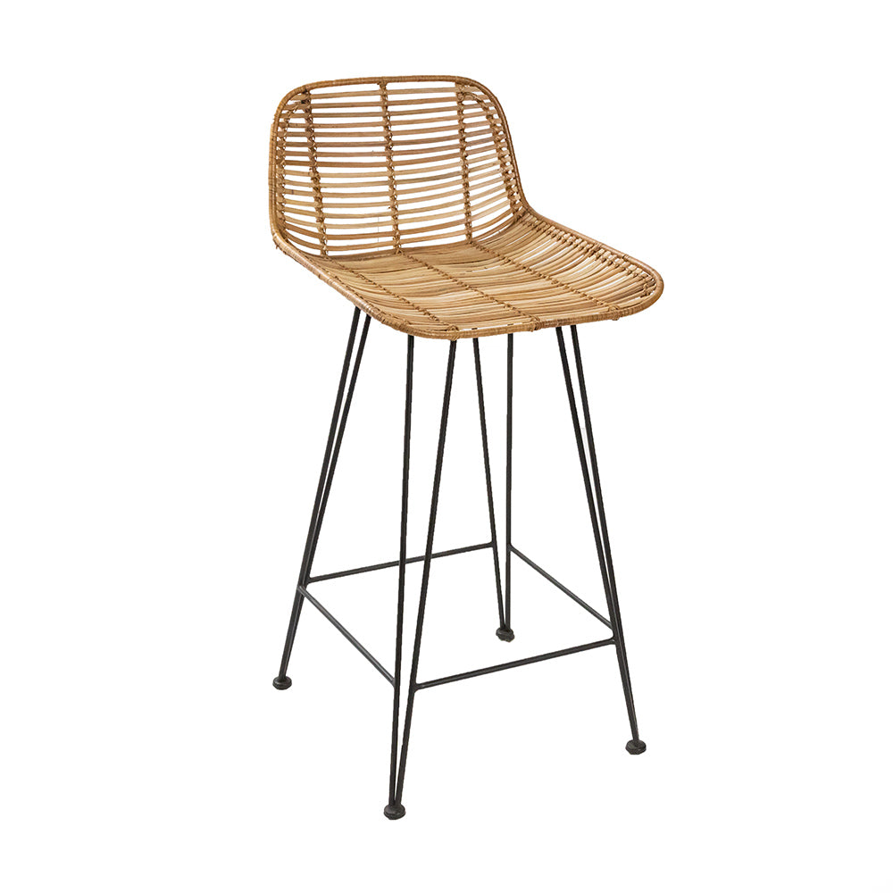 HKliving Rattan Bar Stool Natural