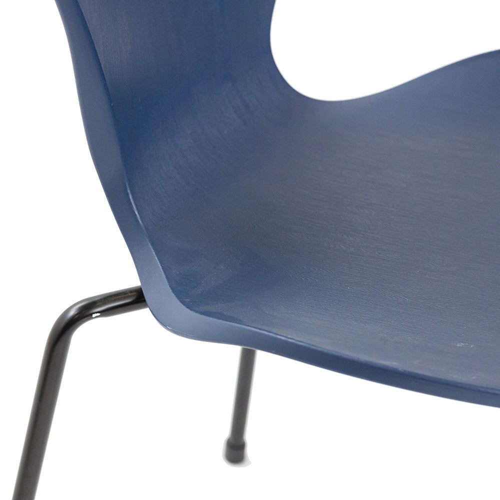 Rodney Chair Blue - Black Metal Legs