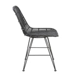 HKliving Rattan Dining Chair Black