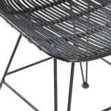 HKliving Rattan Dining Chair Black