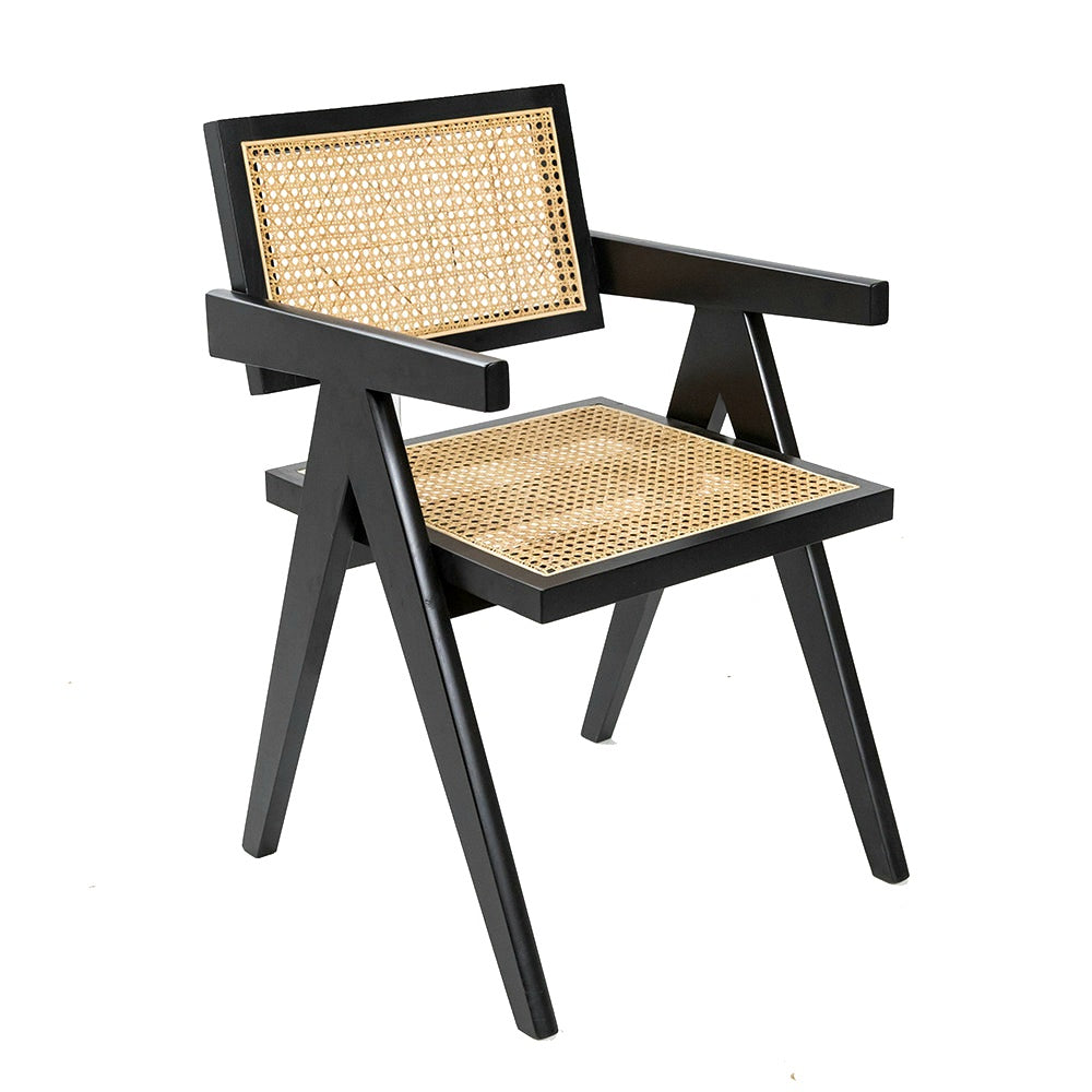 Pierre Jeanneret Style Chair Black