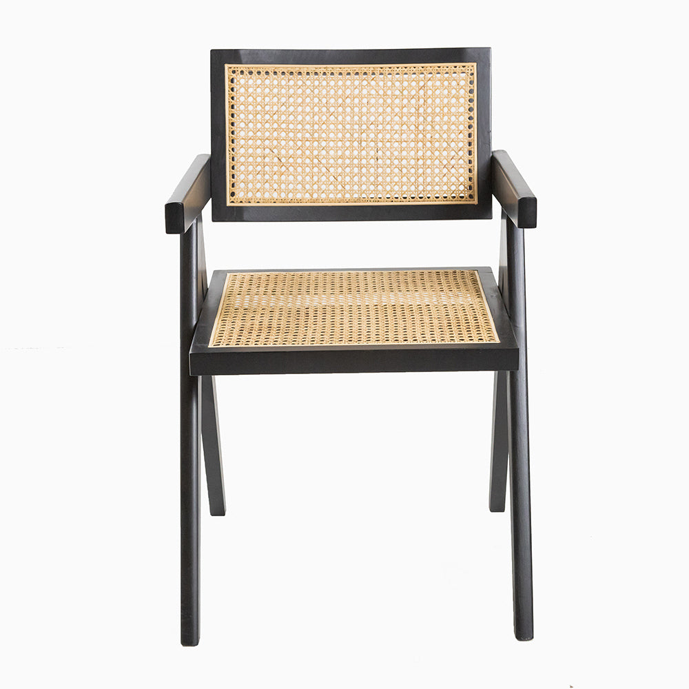 Pierre Jeanneret Style Chair Black