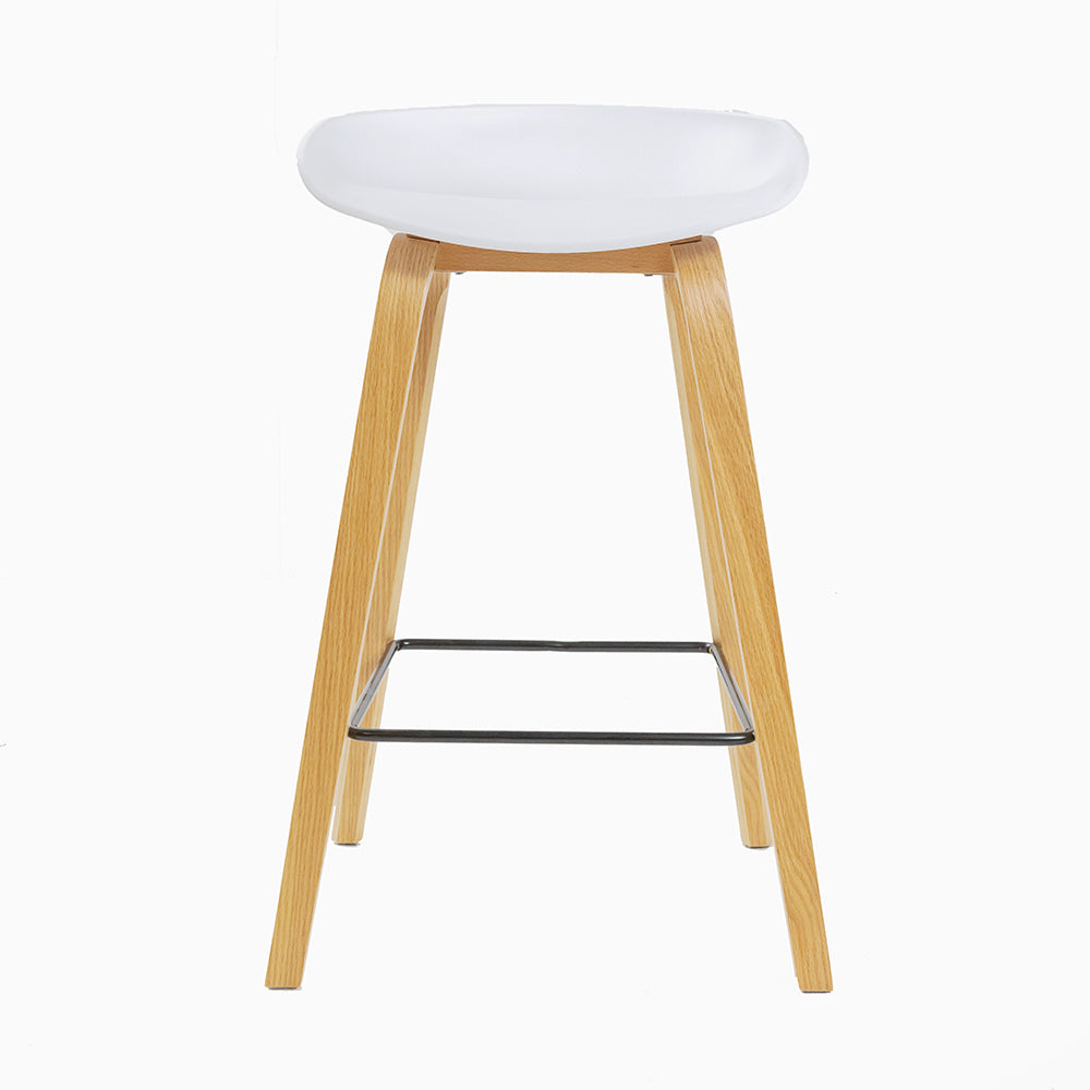 Vogue Low Back Bar Stool - White