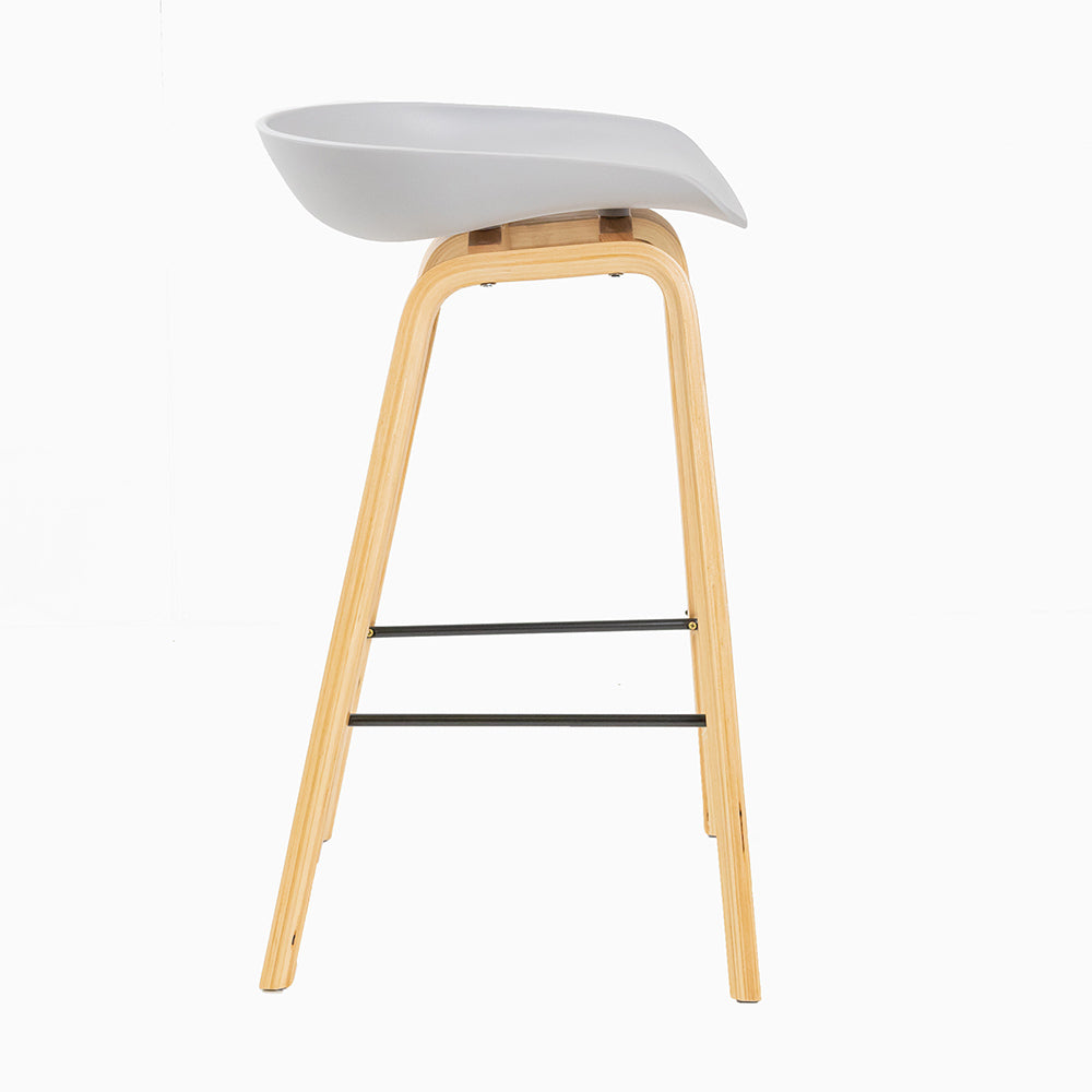 Vogue Low Back Bar Stool - Light Grey