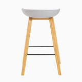 Vogue Low Back Bar Stool - Light Grey