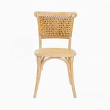 French Style Wicker Back Chair Natural / Whitewashed