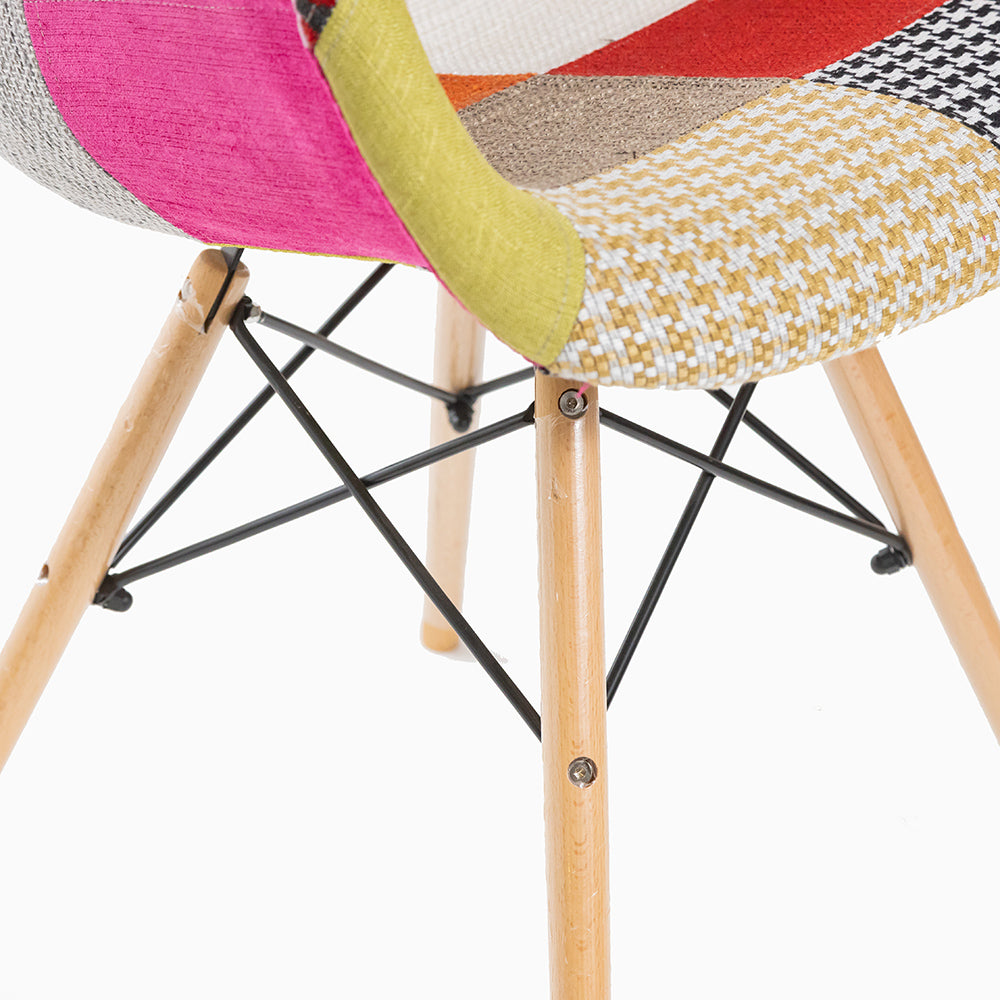 Charles Ray Eames Style DAW Chair Patchwork Upholstery