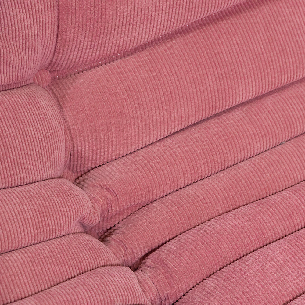 Togo Style Sofa Pastel Pink Corduroy 1 Seater