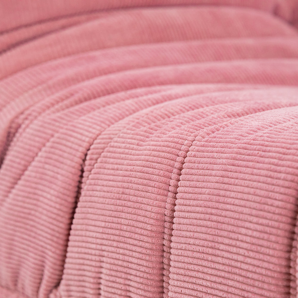 Togo Style Sofa Pastel Pink Corduroy Corner