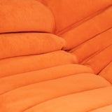 Togo Style Sofa Orange Suede