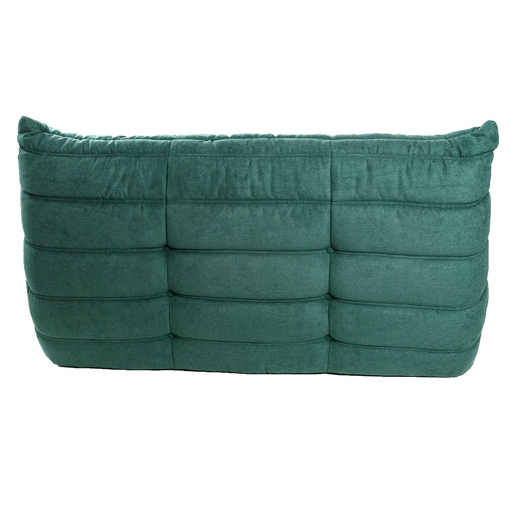 Togo Style Sofa Green Linen 2 Seater