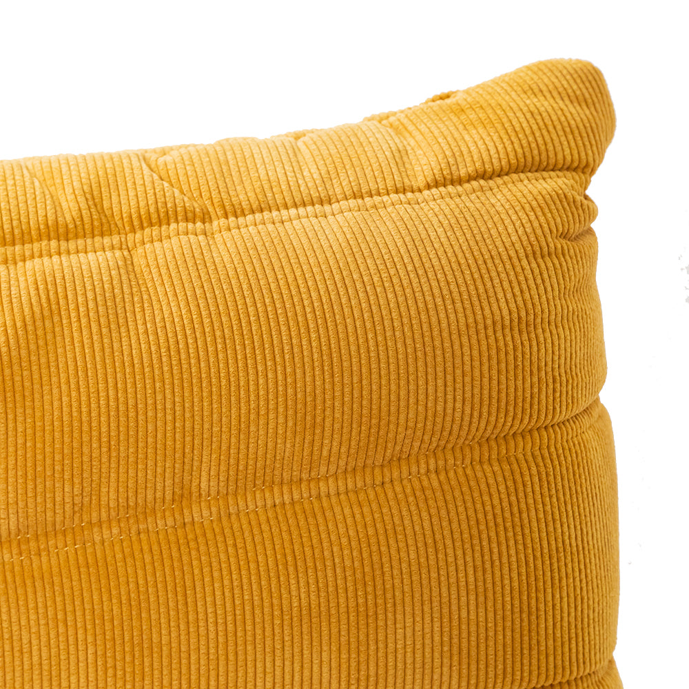 Togo Style Sofa Mustard Yellow Corduroy 2 Seater