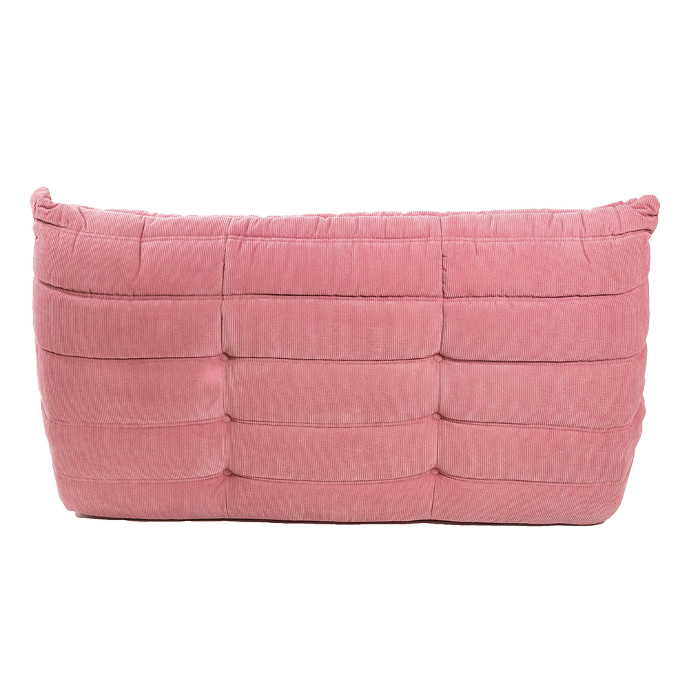 Togo Style Sofa Pastel Pink Corduroy 2 Seater