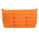 Togo Style Sofa Orange Suede 2 Seater