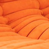 Togo Style Sofa Orange Suede 2 Seater