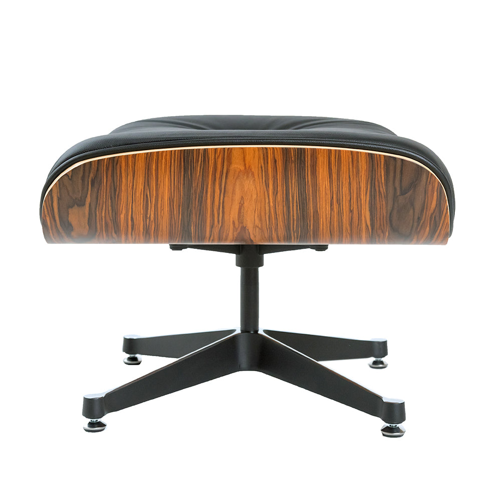 Iconic Lounge Chair and Ottoman - Rosewood & Black Leather