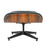 Iconic Lounge Chair and Ottoman - Rosewood & Black Leather