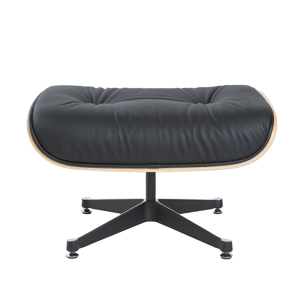 Iconic Lounge Chair and Ottoman - Rosewood & Black Leather