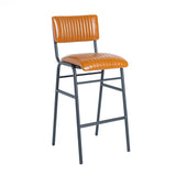 Hipster Leather Upholstered Bar Stool Tan