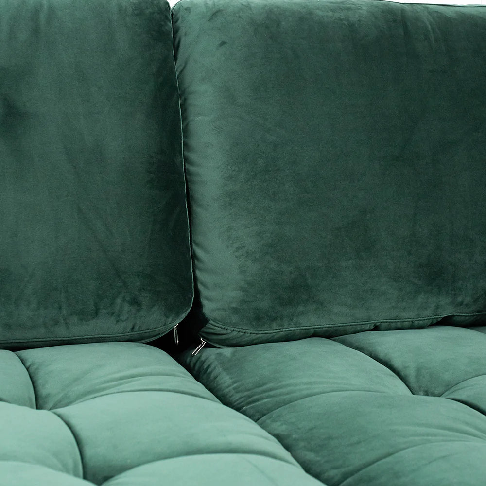 Green velvet online corner couch