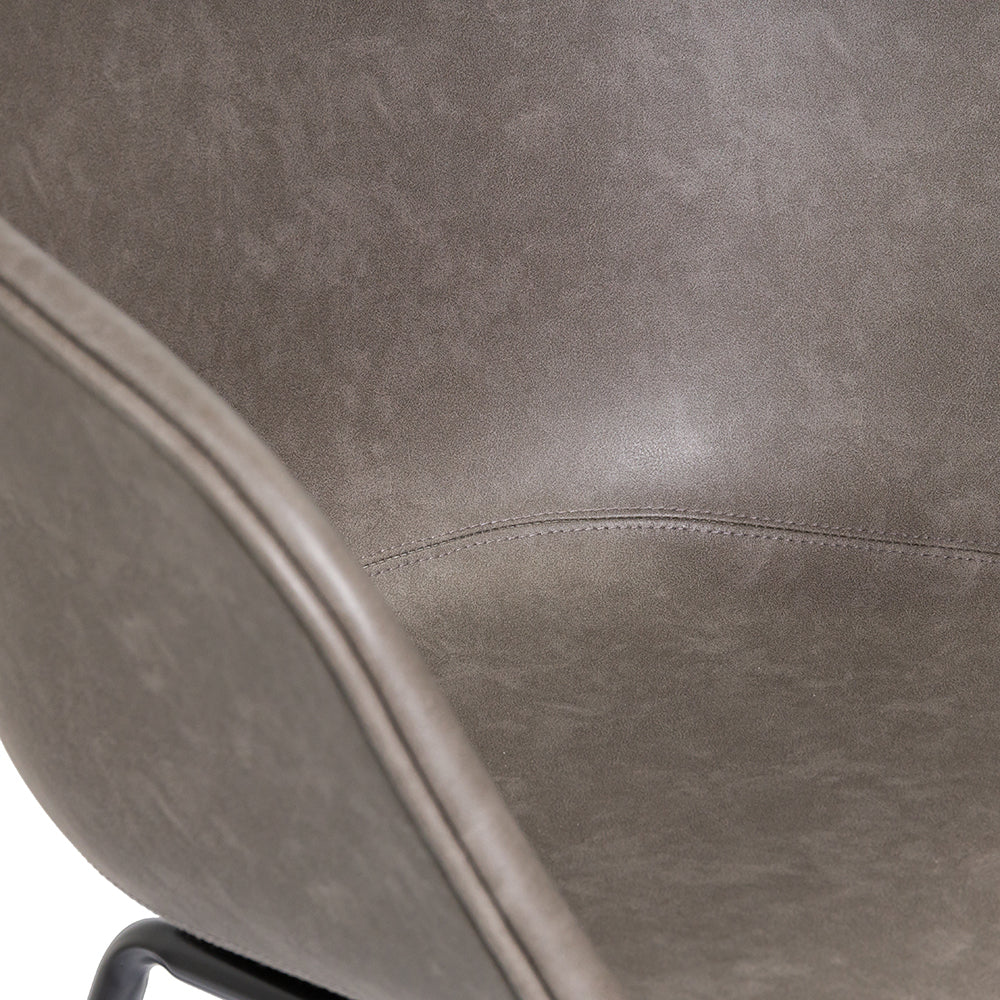 Vogue Faux Leather Grey Arm Chair - Metal Legs