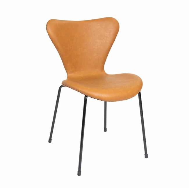 Rodney Chair Upholistred Tan - Black Metal Legs