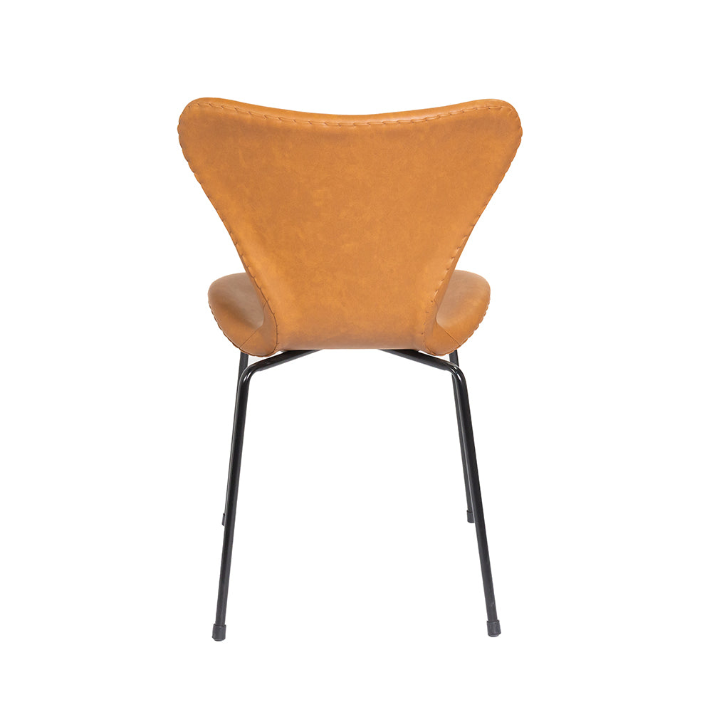 Rodney Chair Upholistred Tan - Black Metal Legs