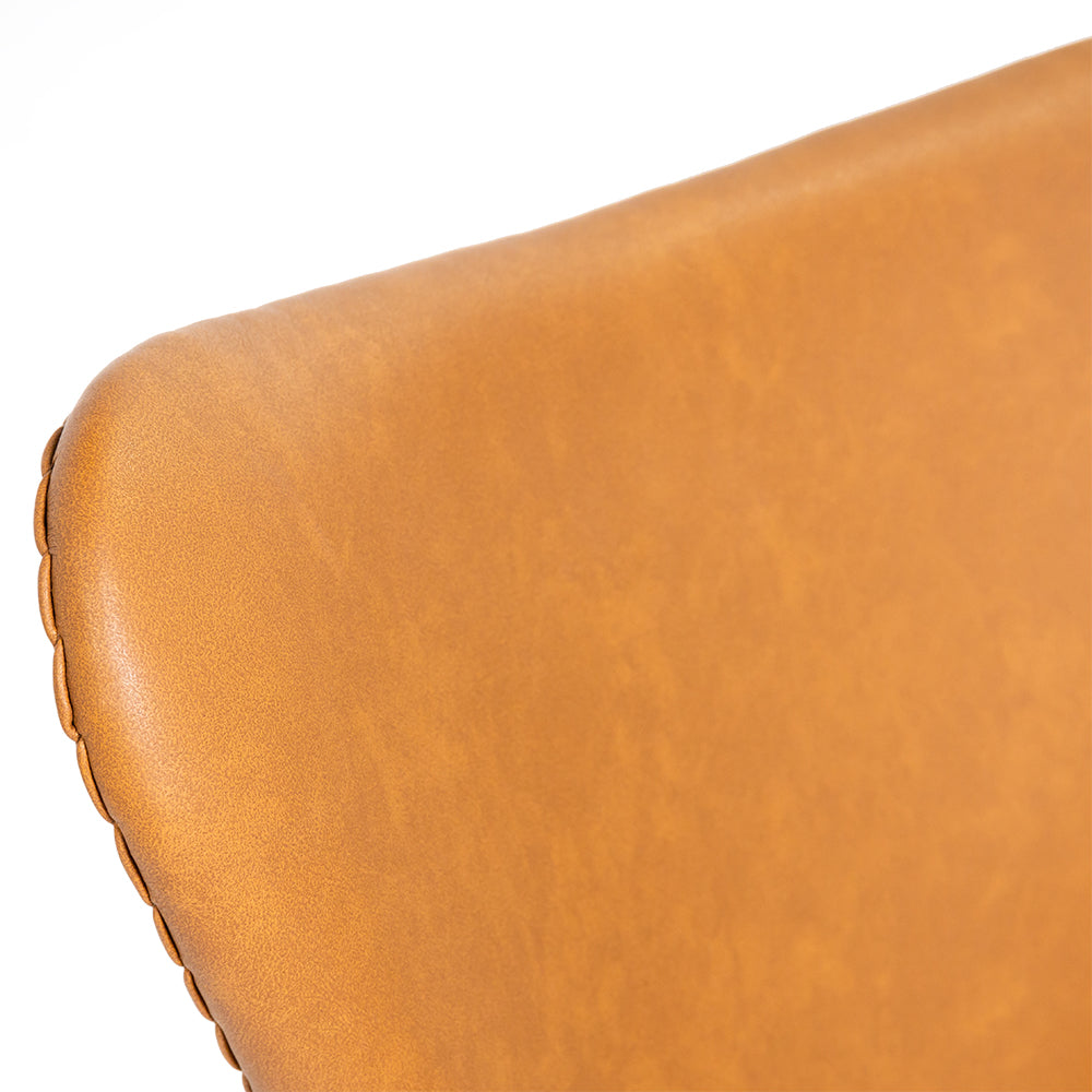Rodney Chair Upholistred Tan - Black Metal Legs
