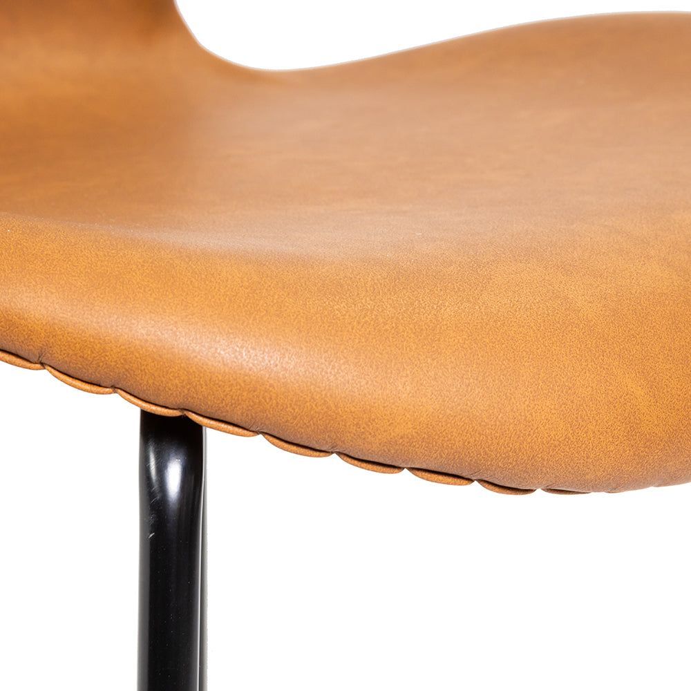 Rodney Chair Upholistred Tan - Black Metal Legs