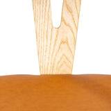 Hans J Wegner style Wishbone Chair - Natural / Tan Faux Seat