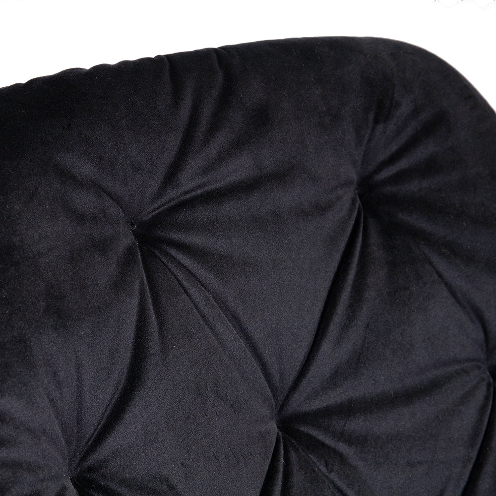 Buttoned Carver Dining Chair Black Velvet