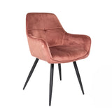 Carver Dining Chair Pink Velvet