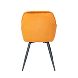 Buttoned Carver Dining Chair Orange Velvet