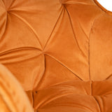 Buttoned Carver Dining Chair Orange Velvet
