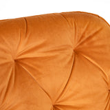 Buttoned Carver Dining Chair Orange Velvet